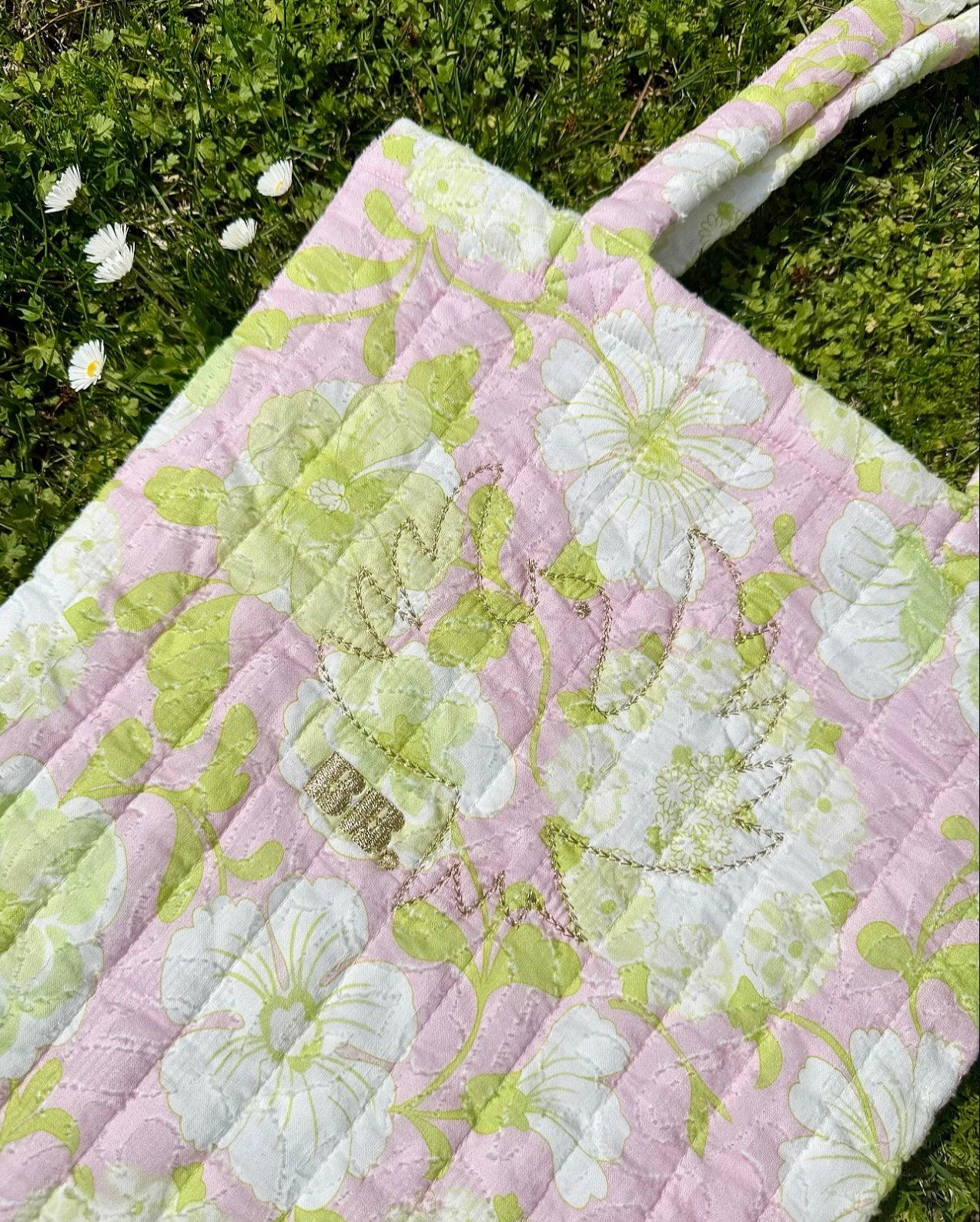 APR008 Brigitte Bardot Collection Madrague Floral Organic Cotton Backpack/Tote Bag