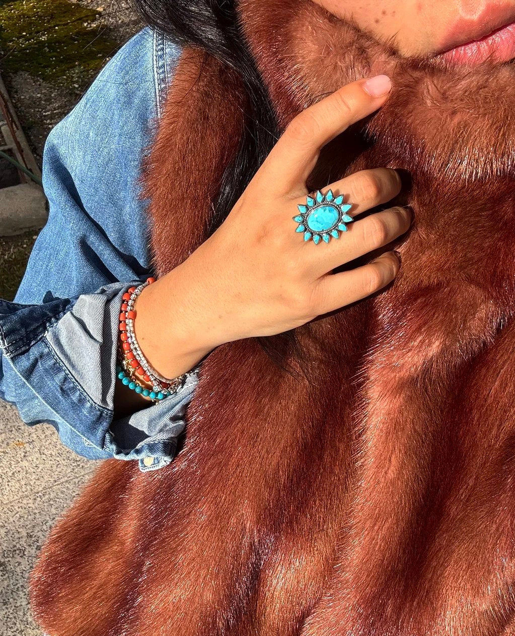 RI009 American Mined Turquoise Ring